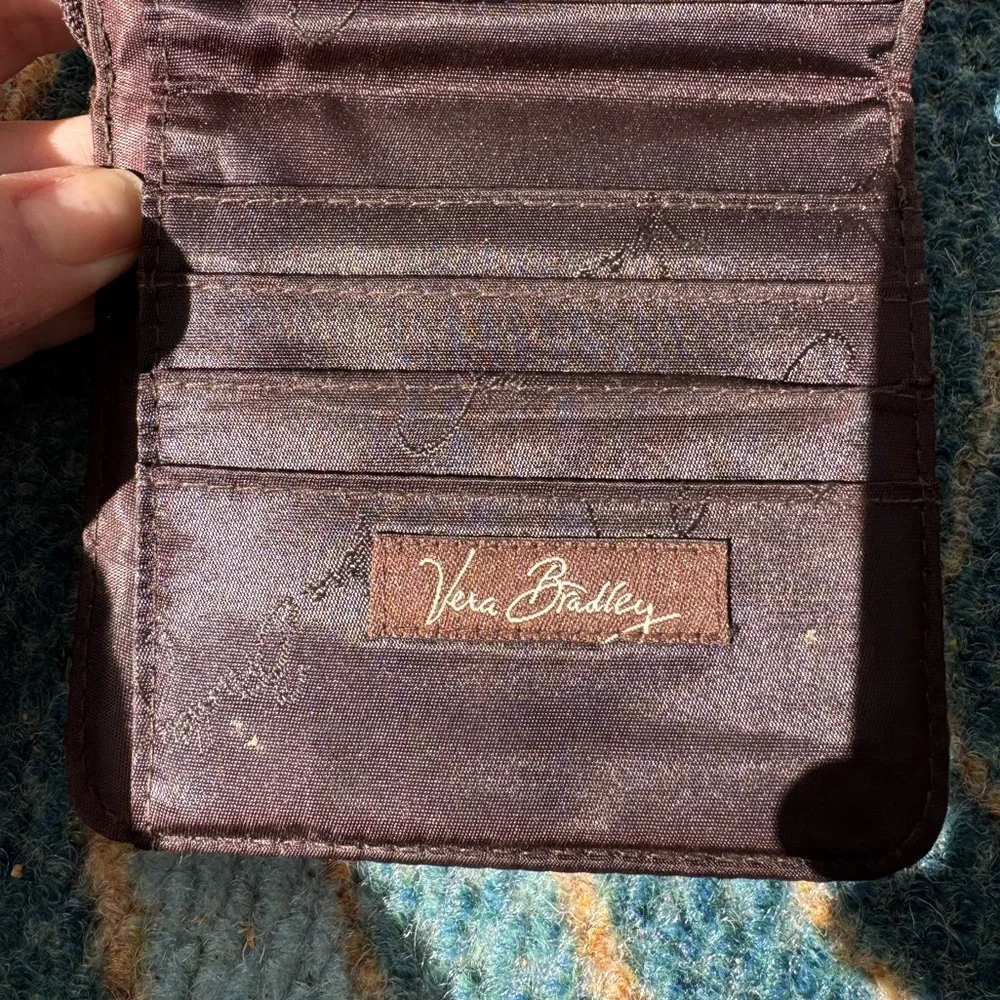 Vera Bradley Chocolate Quilted Wallet Mini Zip Espresso Brown